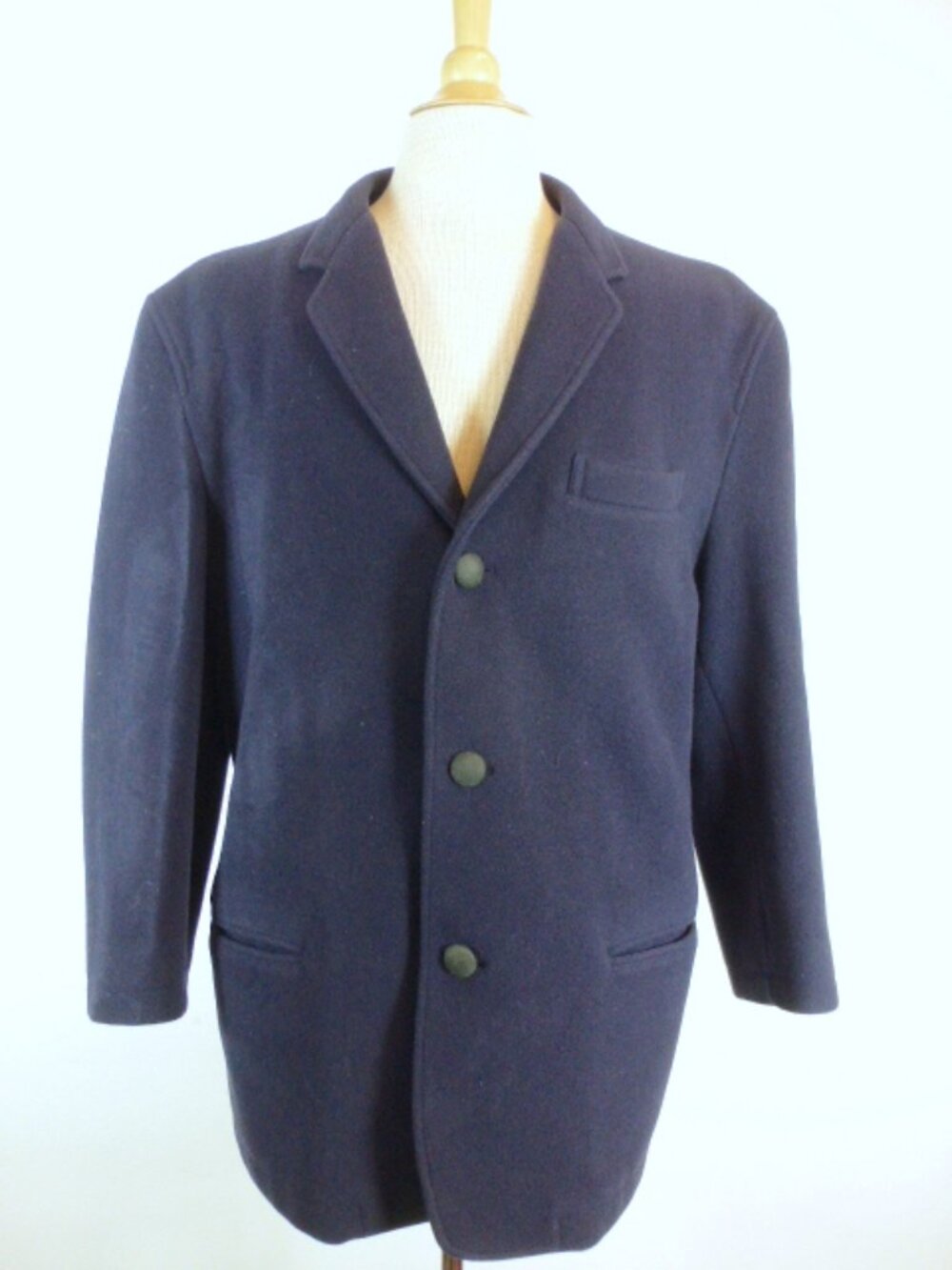 Vintage YOHJI YAMAMOTO FRANCE WOOL COAT navy blue Jacket S